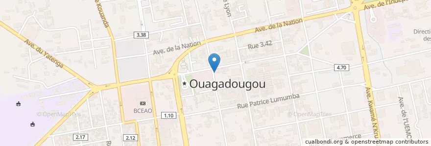 Mapa de ubicacion de Banque SGB en Burkina Faso, Centre, Kadiogo, Ouagadougou.