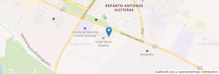 Mapa de ubicacion de Discoteca Hotel Sierra Maestra en Cuba, Granma, Bayamo, Ciudad De Bayamo.