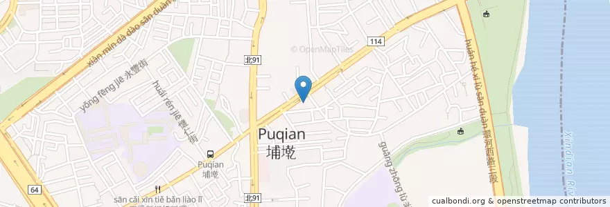Mapa de ubicacion de 台灣中油埔墘站加油站 en تایوان, 新北市, 板橋區.