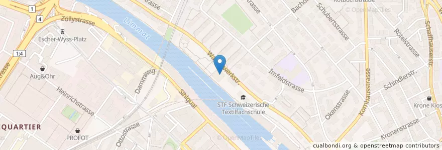 Mapa de ubicacion de Tanzhaus Zürich en Svizzera, Zurigo, Distretto Di Zurigo, Zurigo.