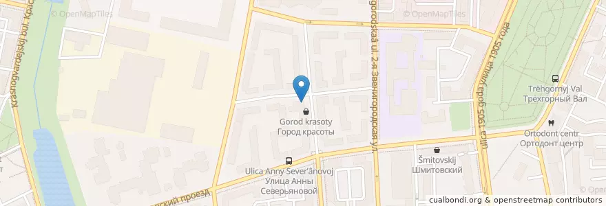 Mapa de ubicacion de Алазани en ロシア, 中央連邦管区, モスクワ, Центральный Административный Округ, Пресненский Район.