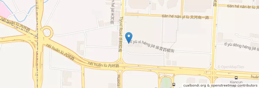 Mapa de ubicacion de 真过瘾新疆大盘鸡 en Китай, Гуандун, Гуанчжоу, 天河区, 天河南街道.