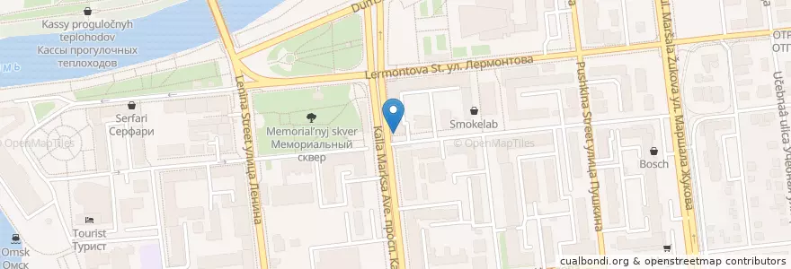 Mapa de ubicacion de Омск 644024 en Russland, Föderationskreis Sibirien, Oblast Omsk, Омский Район, Городской Округ Омск.