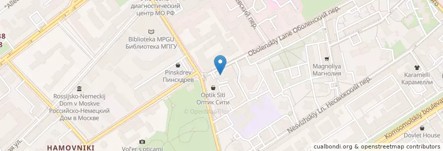 Mapa de ubicacion de Оптимист en Rusland, Centraal Federaal District, Moskou, Центральный Административный Округ, Район Хамовники.
