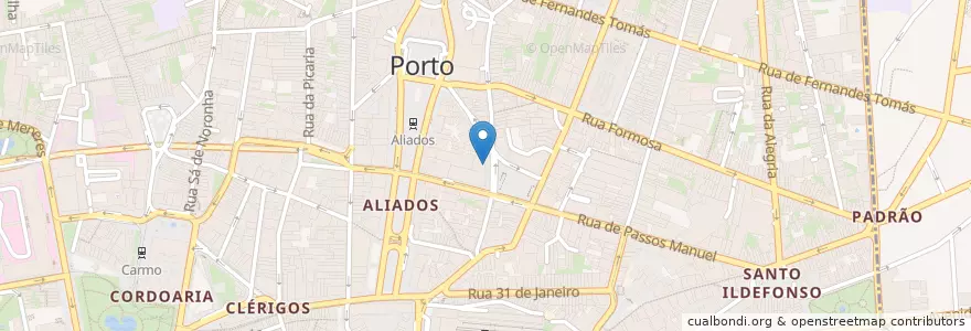 Mapa de ubicacion de Caixa Geral de Depósitos en Portekiz, Norte, Área Metropolitana Do Porto, Porto, Porto, Cedofeita, Santo Ildefonso, Sé, Miragaia, São Nicolau E Vitória.