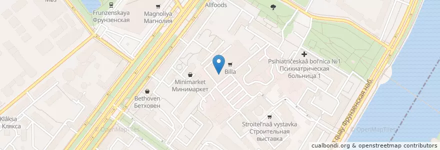 Mapa de ubicacion de Ригла en Russie, District Fédéral Central, Moscou, Центральный Административный Округ, Район Хамовники.