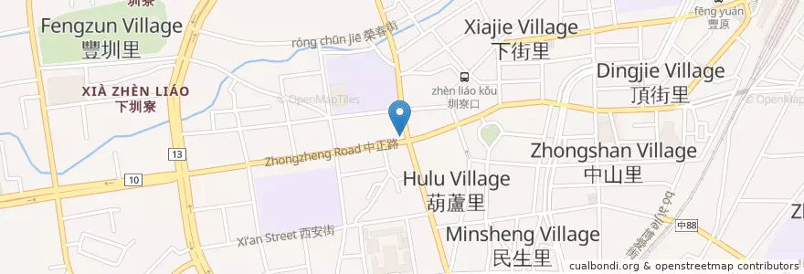 Mapa de ubicacion de 台中商業銀行 en 臺灣, 臺中市, 豐原區.