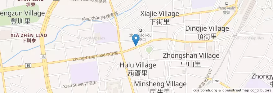 Mapa de ubicacion de 臺灣中小企業銀行 en Taiwan, Taichung, Fengyuan.
