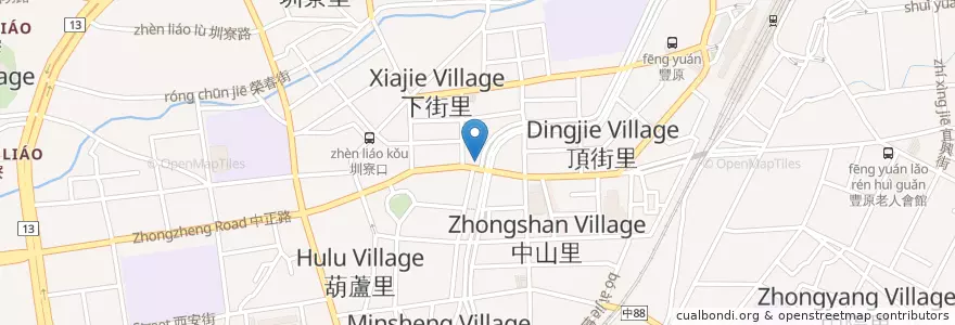 Mapa de ubicacion de 漢中婦產科 en 臺灣, 臺中市, 豐原區.