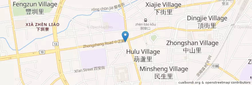 Mapa de ubicacion de 第一商業銀行 en Taiwan, Taichung, Fengyuan District.