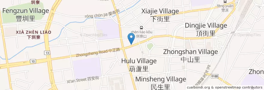 Mapa de ubicacion de 豐原郵局 en 臺灣, 臺中市, 豐原區.