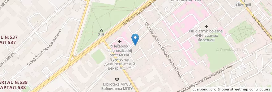 Mapa de ubicacion de Луар en Rússia, Distrito Federal Central, Москва, Центральный Административный Округ, Район Хамовники.