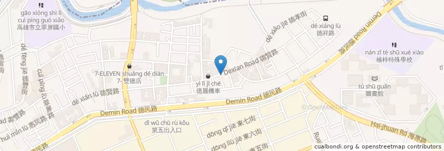 Mapa de ubicacion de 咖啡深藏 en Tayvan, Kaohsiung, 楠梓區.