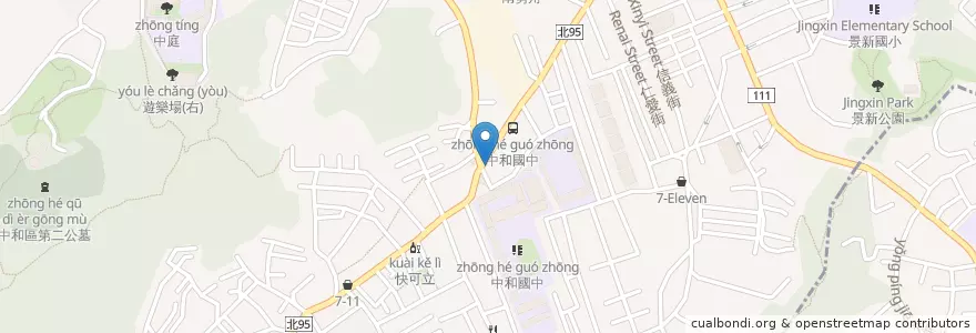 Mapa de ubicacion de 金鑽亞洲美食 en 타이완, 신베이 시, 중허 구.