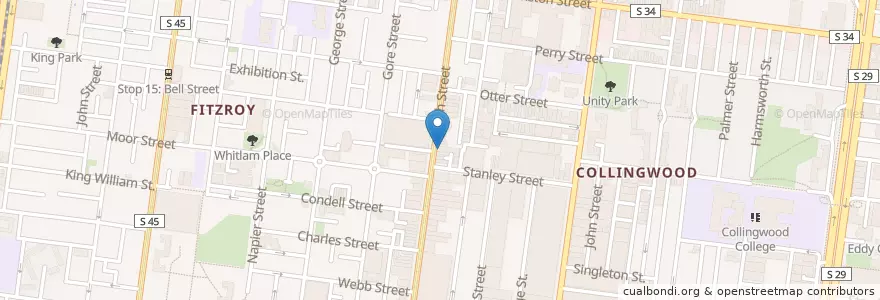Mapa de ubicacion de Chemist Warehouse en Australien, Victoria, City Of Yarra.