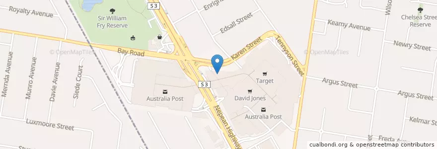 Mapa de ubicacion de KFC en Australien, Victoria, City Of Kingston.