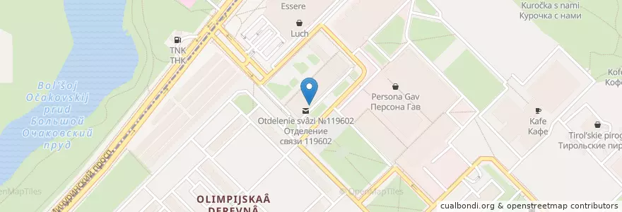 Mapa de ubicacion de Сбербанк en Rusland, Centraal Federaal District, Moskou, Западный Административный Округ, Район Тропарёво-Никулино.