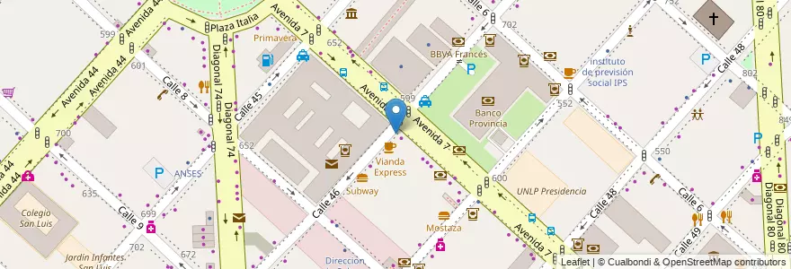 Mapa de ubicacion de 365 a Full, Casco Urbano en Arjantin, Buenos Aires, Partido De La Plata, La Plata.