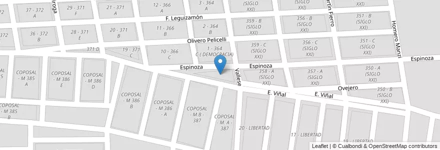 Mapa de ubicacion de 365 - DEMOCRACIA en Argentinië, Salta, Capital, Municipio De Salta, Salta.