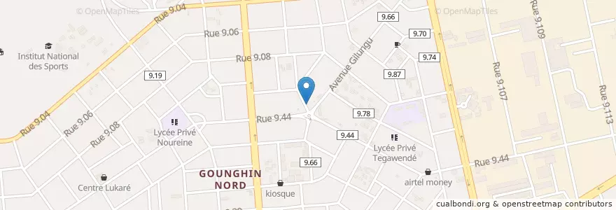 Mapa de ubicacion de Maquis La Nostalgie en 布基纳法索, Centre, Kadiogo, 瓦加杜古.