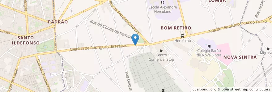 Mapa de ubicacion de Restaurante Snack-Bar Madureira's en 葡萄牙, 北部大區, Área Metropolitana Do Porto, Porto, Porto, Bonfim.