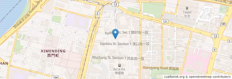 Mapa de ubicacion de 不鳥穀共同工作空間 en Tayvan, 新北市, Taipei, 中正區.