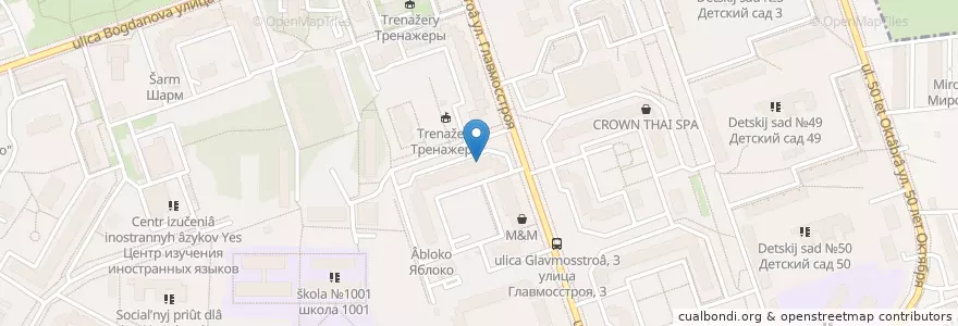 Mapa de ubicacion de Суши Wok en Россия, Центральный Федеральный Округ, Москва, Западный Административный Округ, Район Солнцево.