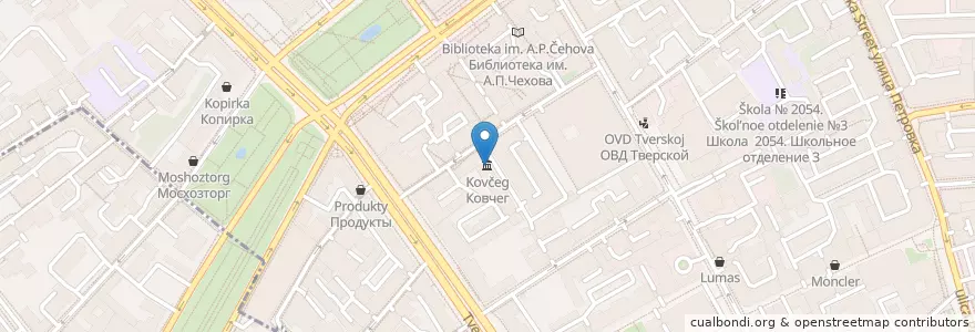 Mapa de ubicacion de Ковчег en Russie, District Fédéral Central, Moscou, Центральный Административный Округ, Тверской Район.