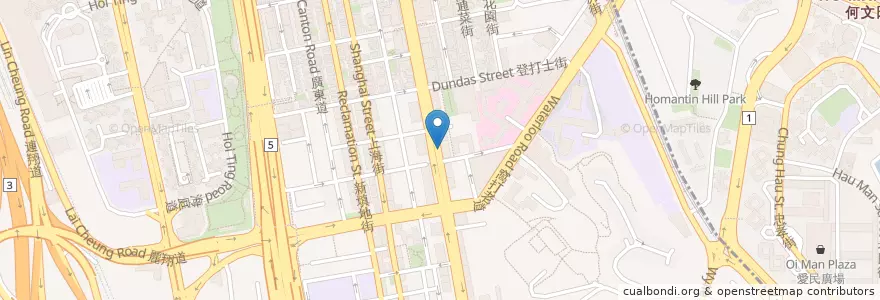 Mapa de ubicacion de 肯德基KFC en الصين, غوانغدونغ, هونغ كونغ, كولون, الأقاليم الجديدة, 油尖旺區 Yau Tsim Mong District.