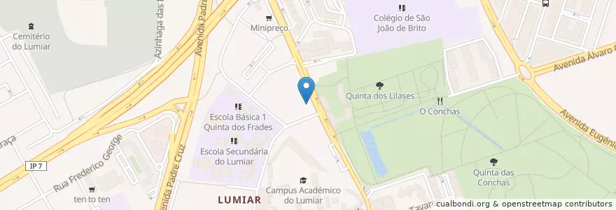 Mapa de ubicacion de Mr. Pizza en Portugal, Metropolregion Lissabon, Lissabon, Großraum Lissabon, Lissabon, Lumiar.