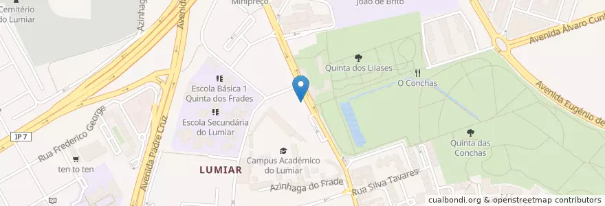 Mapa de ubicacion de Churrasqueira "Frangos do Rei" en Portugal, Área Metropolitana De Lisboa, Lissabon, Grande Lisboa, Lissabon, Lumiar.