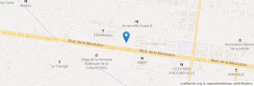 Mapa de ubicacion de Ibiza star en Burkina Faso, Hauts-Bassins, Houet.