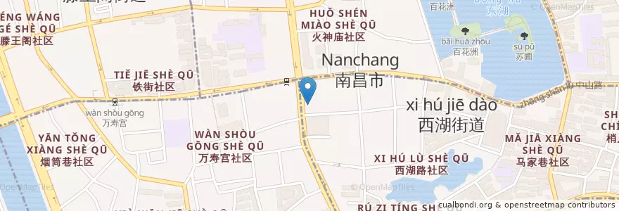 Mapa de ubicacion de 麦当劳 en China, Jiangxi, Nanchang, 东湖区, 西湖街道.
