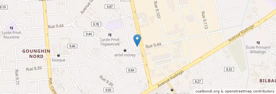Mapa de ubicacion de Bar le 251 en بورکینافاسو, Centre, Kadiogo, اوآگادوگو.