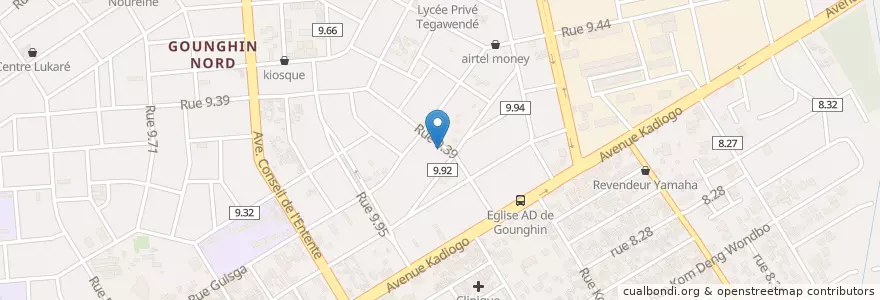 Mapa de ubicacion de Restaurant Le Secret de Cornelia en 부르키나파소, Centre, Kadiogo, 와가두구.
