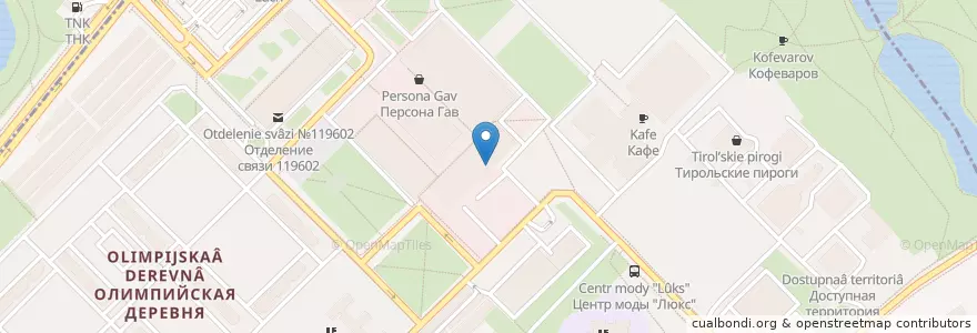 Mapa de ubicacion de Berikoni en Rusland, Centraal Federaal District, Moskou, Западный Административный Округ, Район Тропарёво-Никулино.