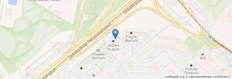 Mapa de ubicacion de Клиника на Ленинском 123 en Russia, Central Federal District, Moscow, South-Western Administrative Okrug, Tyoply Stan District.