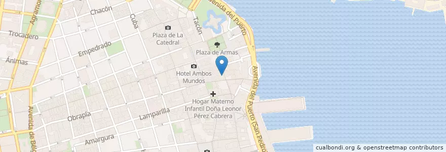Mapa de ubicacion de Oficio's Pizza en Cuba, La Havane, La Habana Vieja.