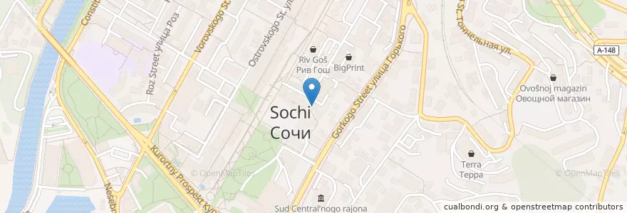 Mapa de ubicacion de Газпромбанк en Russia, South Federal District, Krasnodar Krai, Resort Town Of Sochi (Municipal Formation).