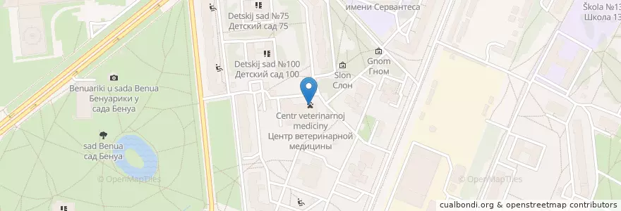 Mapa de ubicacion de Центр ветеринарной медицины en Russland, Föderationskreis Nordwest, Oblast Leningrad, Sankt Petersburg, Калининский Район, Округ Академическое.