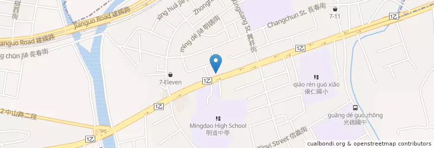 Mapa de ubicacion de 肯德基 en 타이완, 타이중 시, 우르 구.
