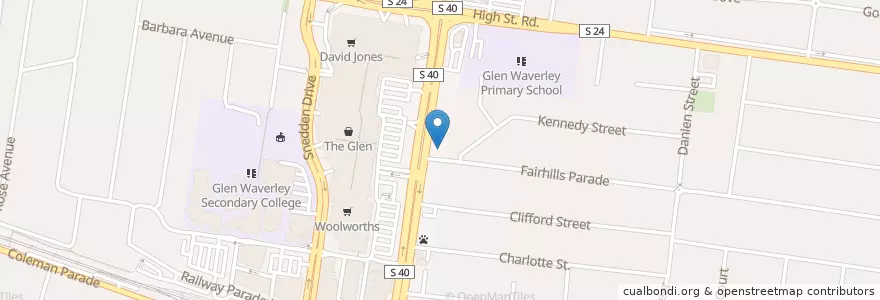 Mapa de ubicacion de Waverley Eye Clinic en オーストラリア, ビクトリア, City Of Monash.