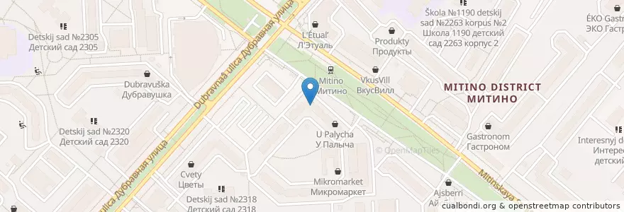 Mapa de ubicacion de Пивотека 465 en Russia, Central Federal District, Moscow, North-Western Administrative Okrug, Mitino District.