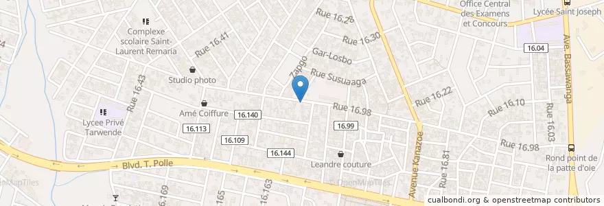 Mapa de ubicacion de EXPRESSO en ブルキナファソ, Centre, Kadiogo, ワガドゥグー.