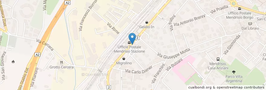 Mapa de ubicacion de Farmacia Stazione en 스위스, Ticino, Distretto Di Mendrisio, Circolo Di Mendrisio, Mendrisio.