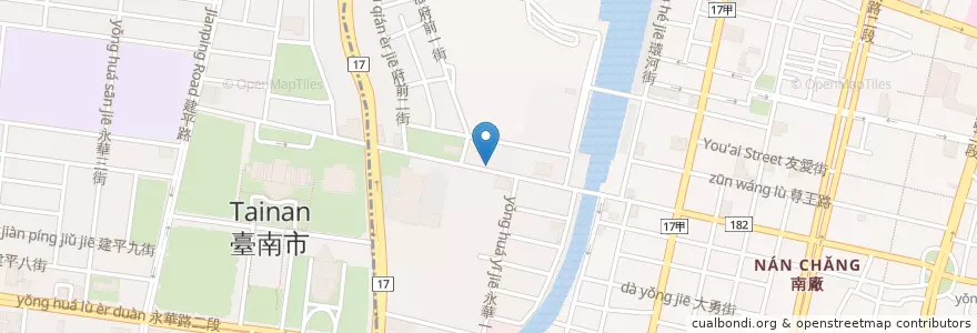 Mapa de ubicacion de 定食8 en Taiwán, 臺南市, 中西區.