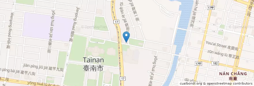 Mapa de ubicacion de 爭鮮迴轉壽司 en Taiwan, Tainan, 中西區.