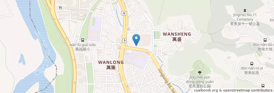 Mapa de ubicacion de 愛維根蔬食餐廳 en Taiwan, Neu-Taipeh, Taipeh, Wenshan.