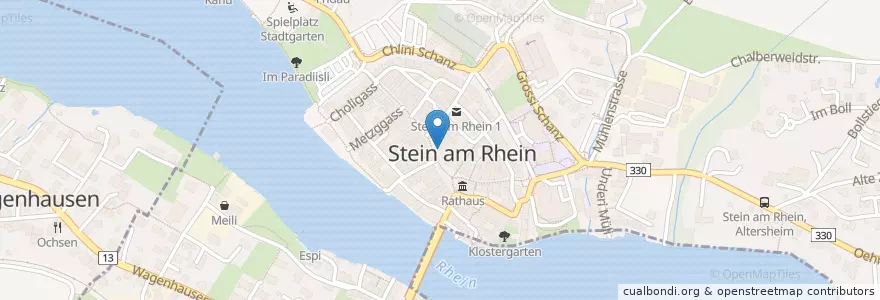 Mapa de ubicacion de Ilge en İsviçre, Schaffhausen, Stein Am Rhein.