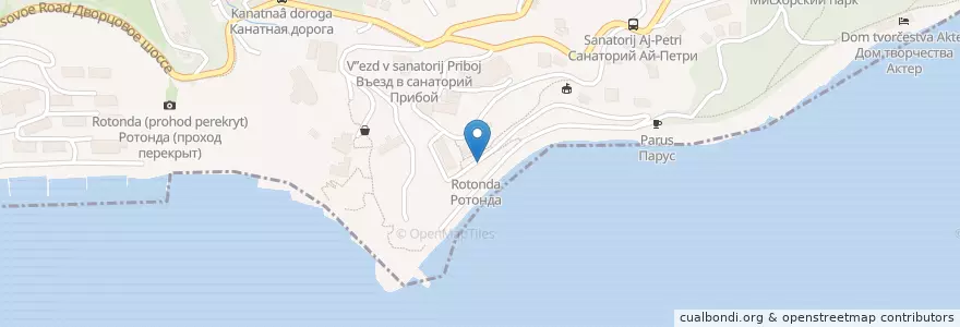 Mapa de ubicacion de Ротонда en Russia, South Federal District, Autonomous Republic Of Crimea, Republic Of Crimea, Yalta City Municipality, Городской Округ Ялта.